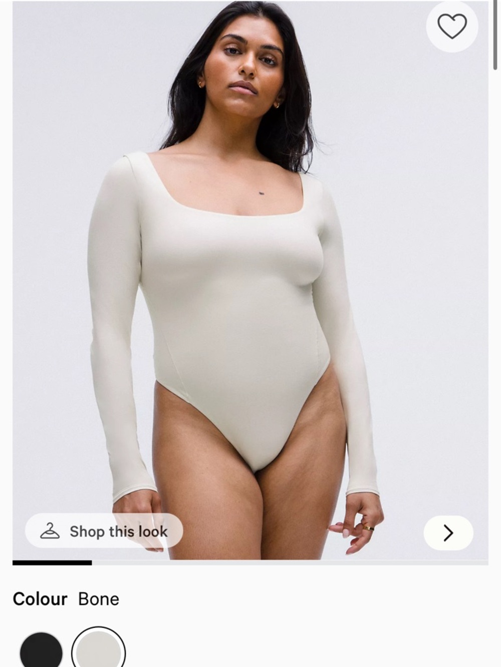 lululemon athletica Bone Long-Sleeve Square-Neck Bodysuit